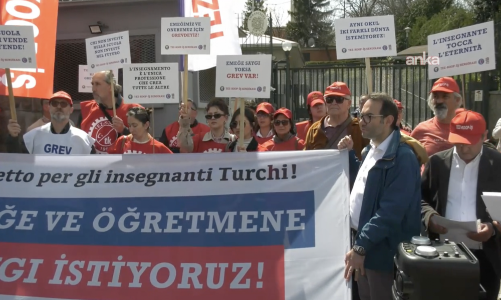 80 gündür grevde olan Özel İtalyan Lisesi öğretmenleri, İtalya'nın Ankara Büyükelçiliği önünde: Herkesi ülkemizin kanunlarına sahip çıkmaya davet ediyoruz
