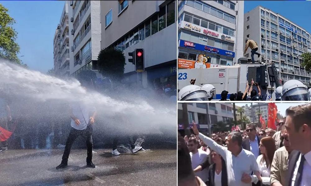 Valilik yasağı sonrası CHP’nin İzmir Cumhuriyet Meydanı buluşmasına TOMA ve biber gazlı müdahale: Özgür Özel binlerce kişiyle Gündoğdu Meydanı’na yürüdü!