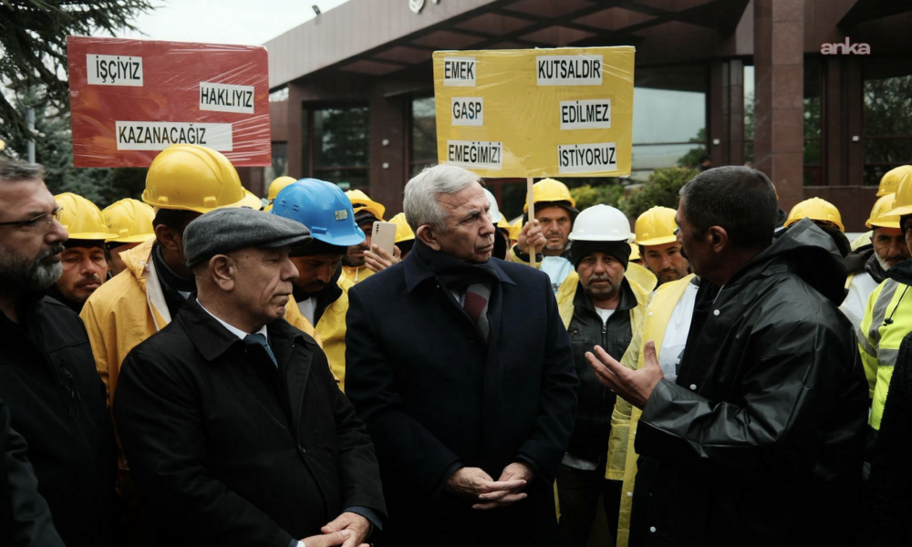 Mansur Yavaş'tan Kurtuluş Parkı'nda açlık grevindeki madencilere ziyaret